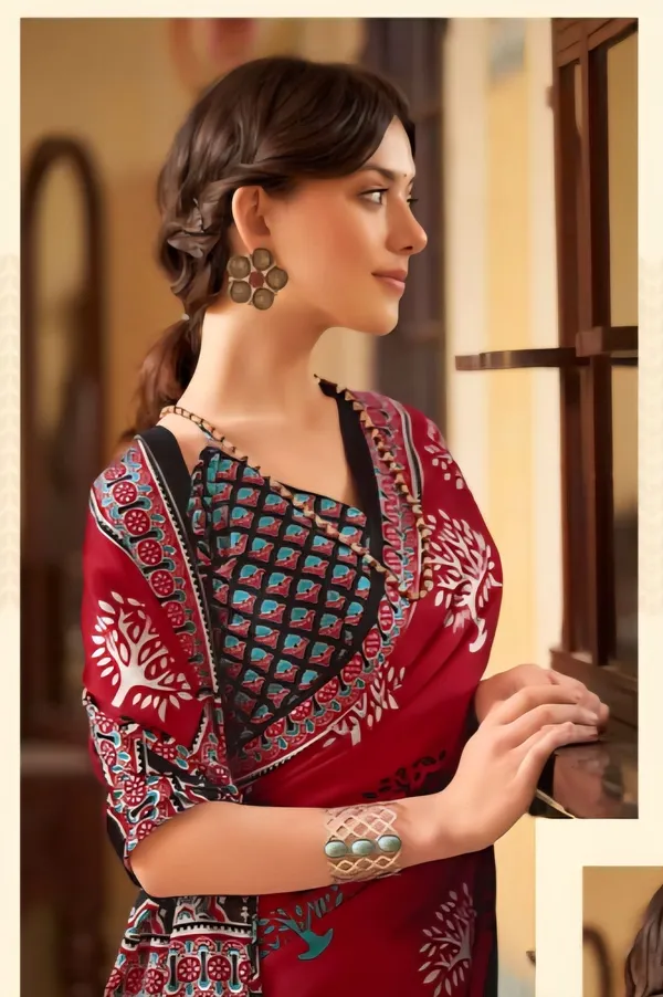 Red_Traditional_Ajrakh_Print_Semi_Modal_Silk_Sareee_566008